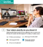 HP RENEW RENEW SILVER HP 727pm Series 7 Pro 4K Conferencing Monitor – 27″ 3840×2160 UHD 400-nit 60Hz AG, IPS Black HDR 400, USB-C(100W/15W)/HDMI/DP Daisy-Chain, 5x USB-A, speakers, 5MP webcam, RJ-45 LAN, height adjustable/tilt/swivel/pivot, 1 years