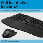 HP 685 Comfort Dual-Mode Keyboard and Mouse Combo, spill resistant – Black – US ENG