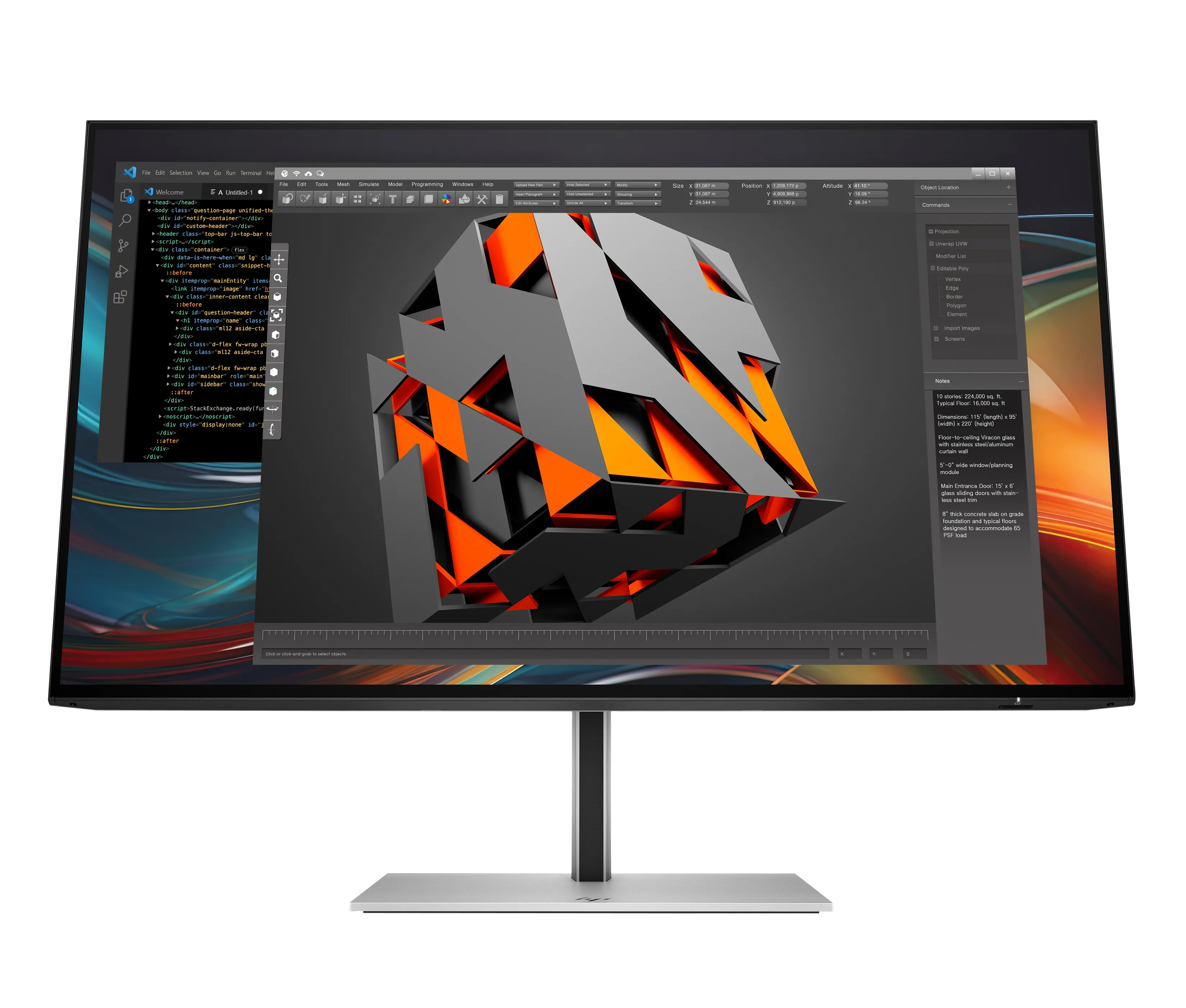 td-8x530aaabb HP 724pf Series 7 Pro FHD Monitor – 23.8″ 1920×1080 FHD 300-nit 100Hz AG, IPS, HDMI/DisplayPort Daisy-Chain, 4x USB-A, height adjustable/tilt/swivel/pivot, 3 years (replaces Z24f G3)