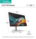 HP RENEW RENEW GOLD HP 724pf Series 7 Pro FHD Monitor – 23.8″ 1920×1080 FHD 300-nit 100Hz AG, IPS, HDMI/DisplayPort/DisplayPort-out, 4x USB-A, No, height adjustable/tilt/swivel/pivot, 1 years (replaces Z24f G3)