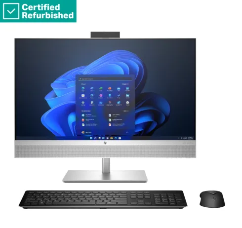 HP RENEW RENEW SILVER HP Elite 870 G9 AIO All-In-One 27 – i7-14700, 16GB, 512GB SSD, 27 FHD Non-Touch AG, FPR, Height Adjustable, USB Mouse, Win 11 Pro, 1 years