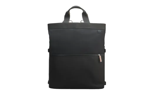 HP 14 Backpack Tote – 18 Liter Capacity, 4-way Convertible (backpack/tote/bag/handbag w/shoulder strap included), RFID Pocket, Extra Durable – Black, Beige