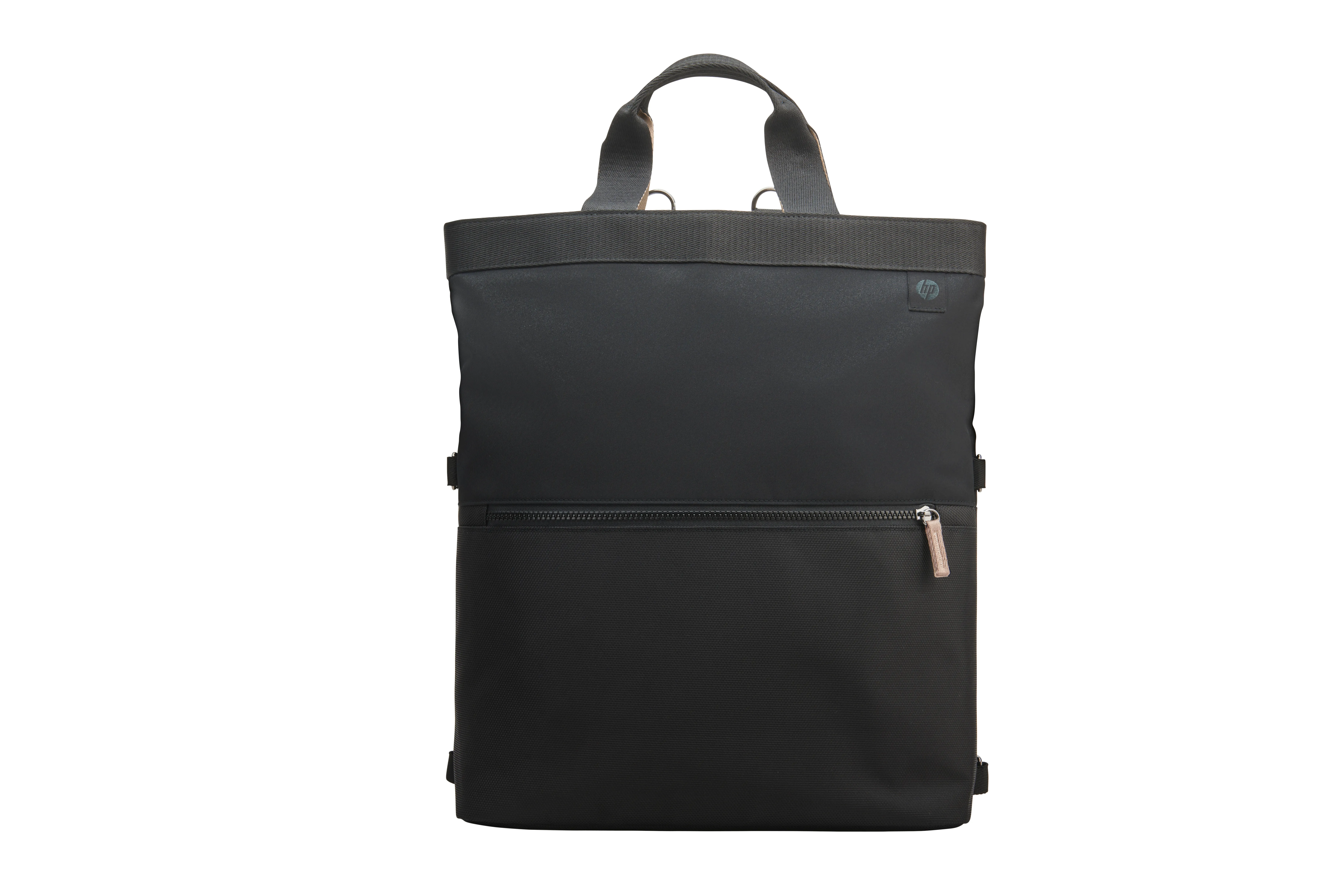 td-9c2h1aa HP 14 Backpack Tote – 18 Liter Capacity, 4-way Convertible (backpack/tote/bag/handbag w/shoulder strap included), RFID Pocket, Extra Durable – Black, Beige