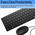 HP 320MK USB Wired Mouse Keyboard Combo, spill resistant – Black – EST