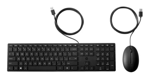 HP 320MK USB Wired Mouse Keyboard Combo, spill resistant – Black – EST