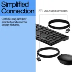 HP 320MK USB Wired Mouse Keyboard Combo, spill resistant – Black – EST