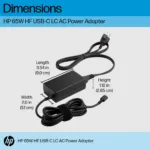 HP 65W USB-C AC LC Power Adapter Notebook Charger, Halogen Free
