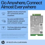HP 4G LTE Modem m.2 WWAN Cat 16 L860-GL-16 Mobile Broadband Cellular (compatible with WWAN-ready EliteBook 630 640 645 660 665 830 835 840 845 860 865 1040 G11, x360 G11, ProBook 440 445 460 465 G11, ZBook Firefly Fury Power 14 16 G11 G11A)