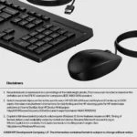 HP 225 G2 USB Wired Mouse Keyboard Combo, Copilot Key, spill resistant – Black – US ENG