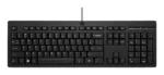HP 125 G2 USB Wired Keyboard, Sanitizable, Copilot Key – Black – US ENG