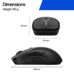 HP 705 Super Capacitor Wireless Mouse – Multi-Device, Programmable, 4-way scrolling, Ultra-Fast Rechargeable, Multi Surface, 6000 dpi – Black