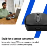 HP 705 Super Capacitor Wireless Mouse – Multi-Device, Programmable, 4-way scrolling, Ultra-Fast Rechargeable, Multi Surface, 6000 dpi – Black