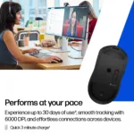 HP 705 Super Capacitor Wireless Mouse – Multi-Device, Programmable, 4-way scrolling, Ultra-Fast Rechargeable, Multi Surface, 6000 dpi – Black