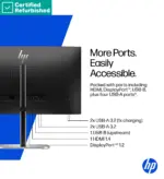 HP RENEW RENEW SILVER HP 527pf Series 5 Pro QHD Monitor – 27″ 1920×1080 FHD 350-nit 100Hz AG, IPS, HDMI/DisplayPort, 4x USB-A, height adjustable/tilt/swivel/pivot, 1 years (replaces E27 G5)