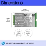 HP 4G LTE Modem m.2 WWAN Cat 16 Mobile Broadband Cellular (compatible with WWAN-ready ProBook EliteBook 4 6 – G1i G1a – 13 14 16)