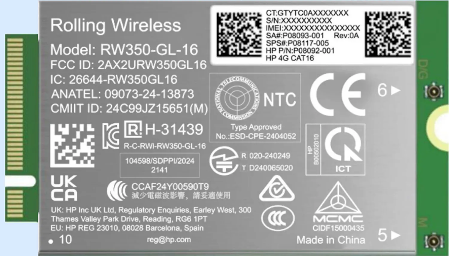 td-b8bd2aa HP 4G LTE Modem m.2 WWAN Cat 16 Mobile Broadband Cellular (compatible with WWAN-ready ProBook EliteBook 4 6 – G1i G1a – 13 14 16)