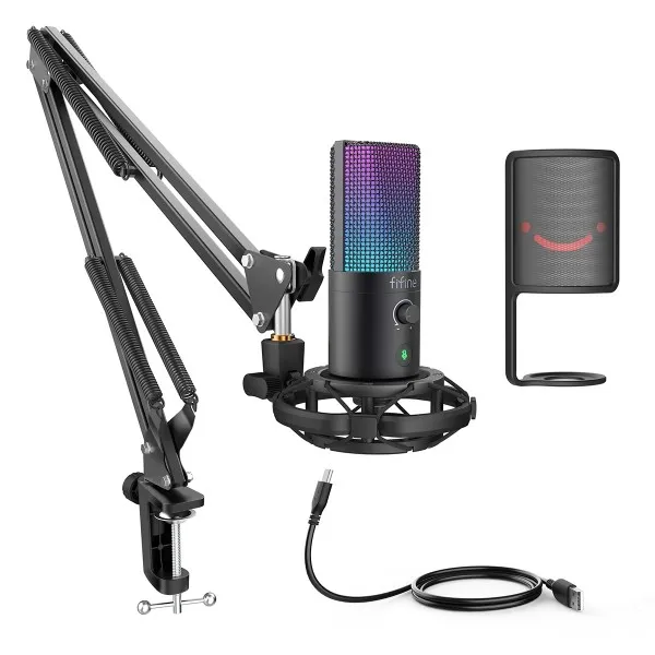 td-fifinet669pro3 FIFINE T669 PRO3 Wired Microphone with RGB Lighting and Stand | USB