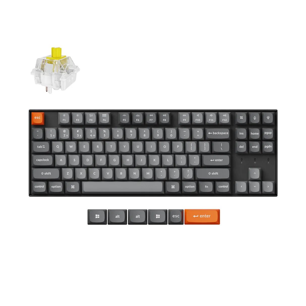 td-k8m-h4 Keychron K8 Max RGB – US Layout – Hot-Swappable Super Banana Wireless Keyboard