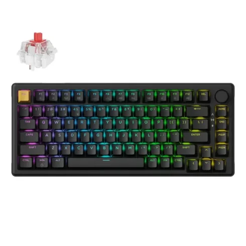 KEYCHRON J2 – US Layout – Super Red Linear – Black Wireless Keyboard