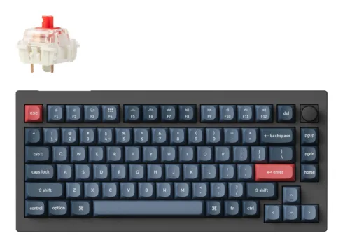Keychron V1 Max RGB – US Layout – Hot-Swappable Gateron Jupiter Red Wireless Keyboard