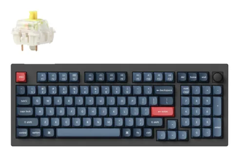 Keychron V5 Max RGB – US Layout – Hot-Swappable Gateron Jupiter Banana Wireless Keyboard